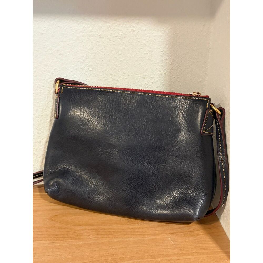 Dooney & Bourke Florentine Leather Ginger Crossbody EUC Navy Blue - Picture 2 of 7